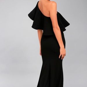 Floor length one shoulder dress